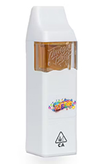 vape device in white color with caramel flavored liquid inside suitable for 9 flavors and vaping enthusiasts