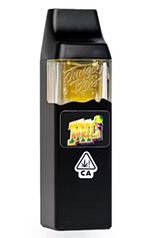 vape device with yellow cartridge suitable for two flavor options